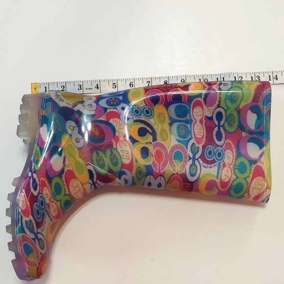 NWOT Coach Pixy Poppy Multi Color Size 7M Rain Boots In Box - Picture 11 of 16